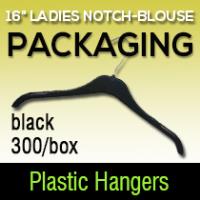 16" Black Ladies Top Hanger  300 per box 